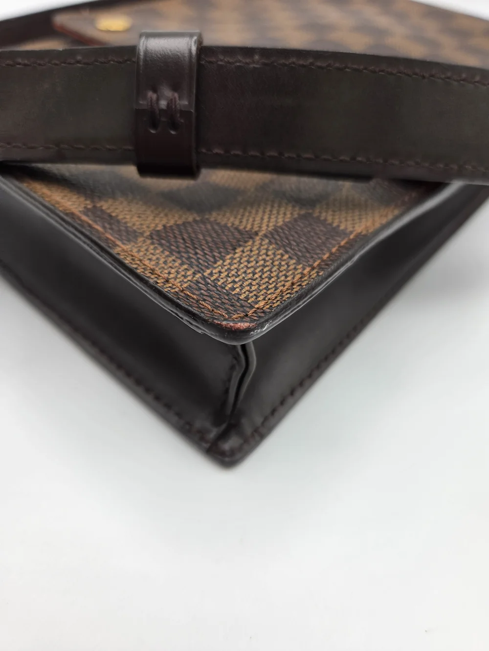 Authentic Louis Vuitton Damier Ebene Brown Portobello Travel Shoulder Bag